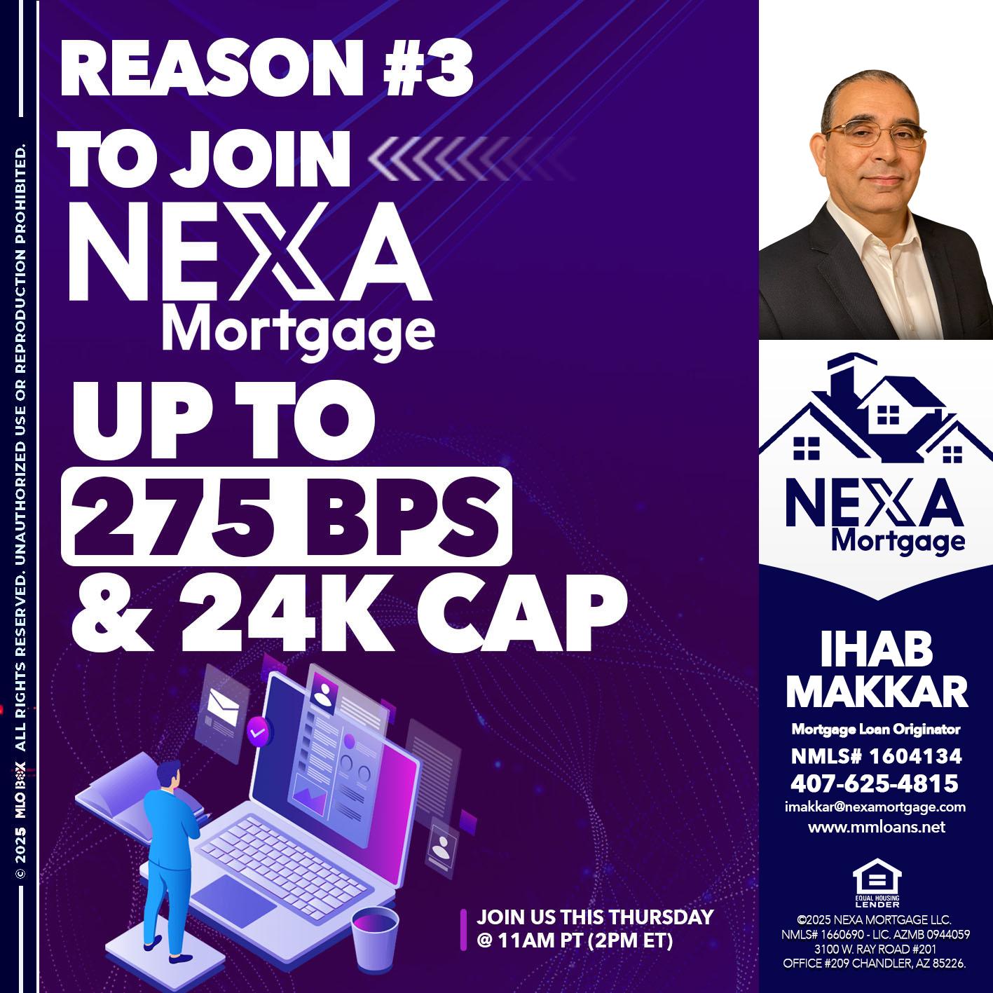REASON 3 - Ihab Makkar -Mortgage Loan Originator