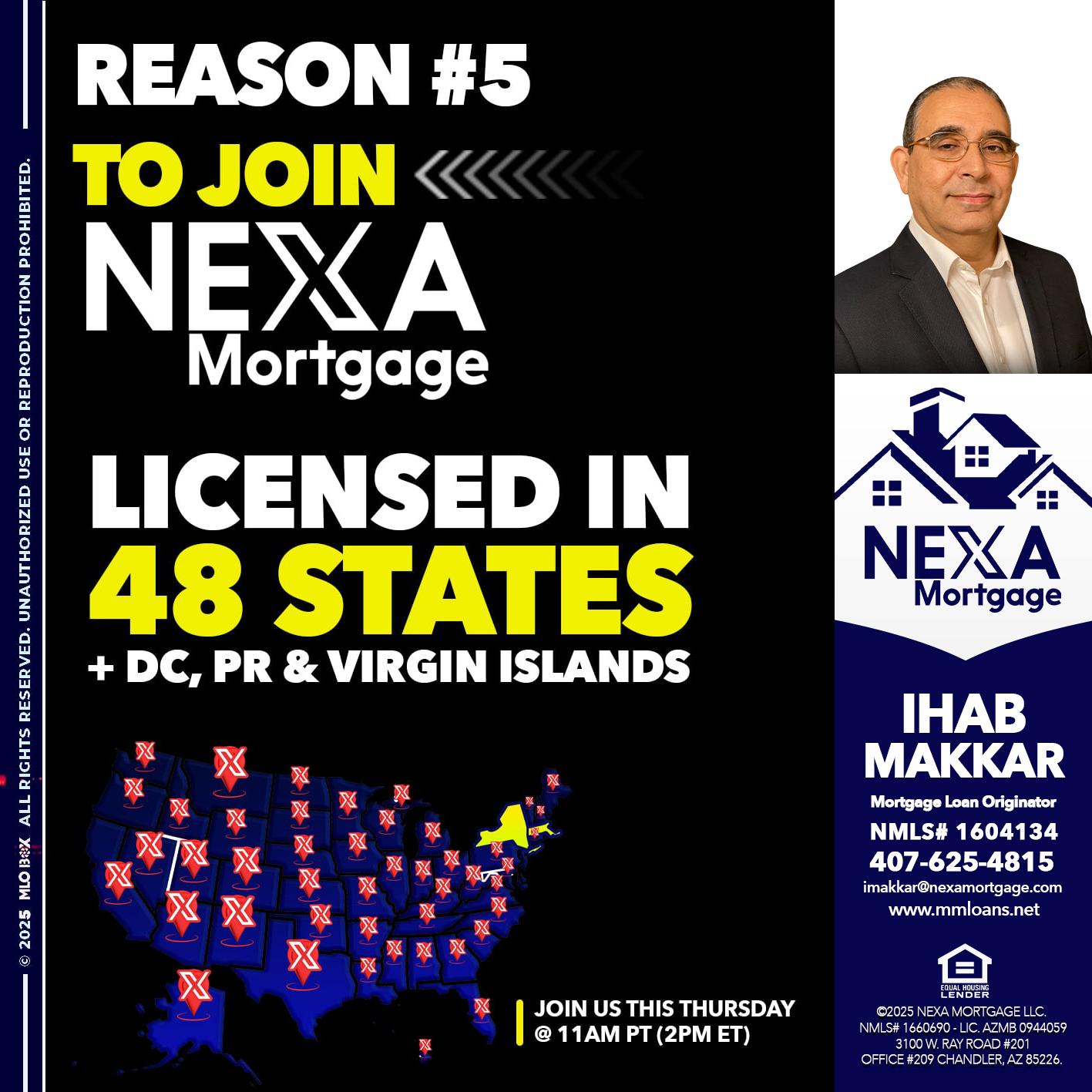 REASON 5 - Ihab Makkar -Mortgage Loan Originator