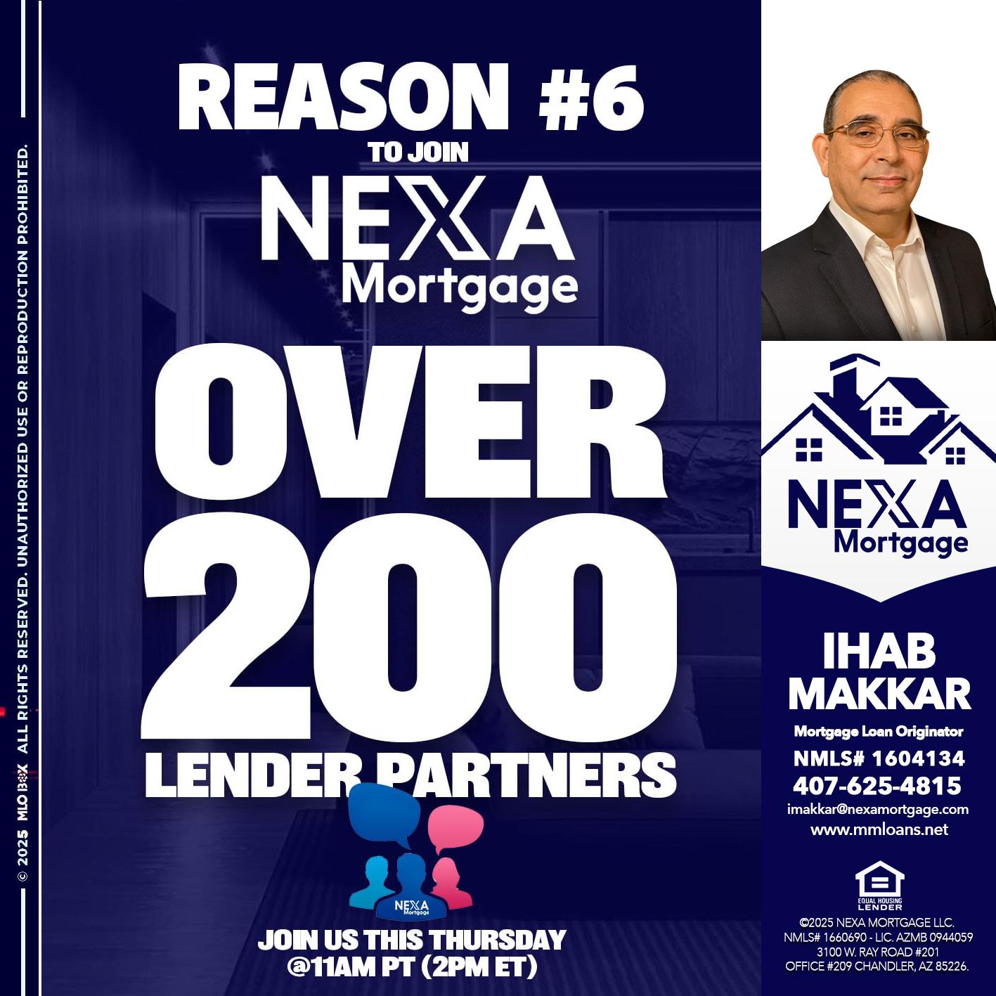 REASON 6 - Ihab Makkar -Mortgage Loan Originator
