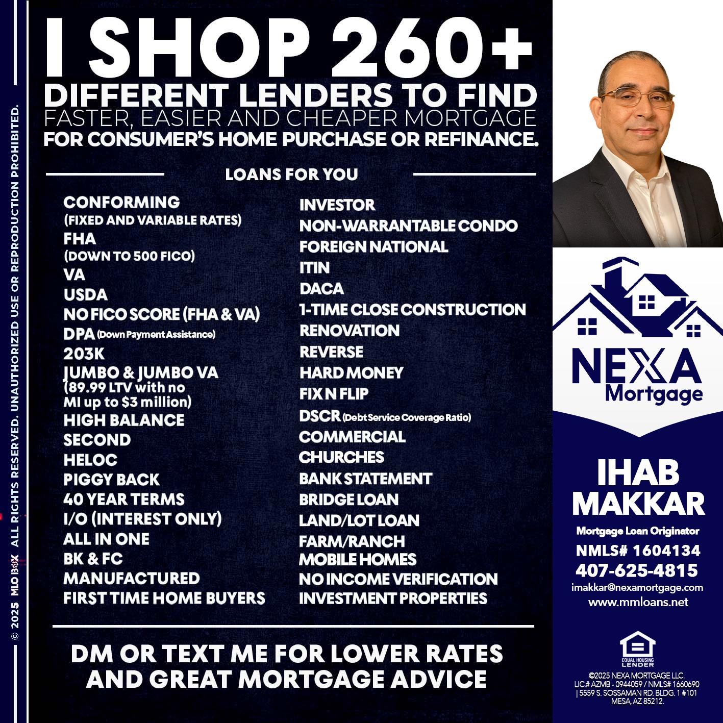 I SHOP +260 - Ihab Makkar -Mortgage Loan Originator
