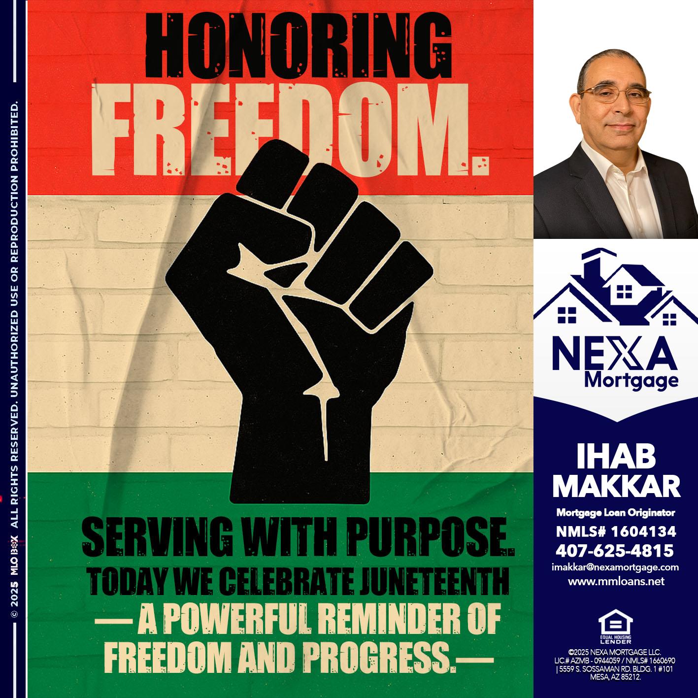 HONORING FREEDOM - Ihab Makkar -Mortgage Loan Originator
