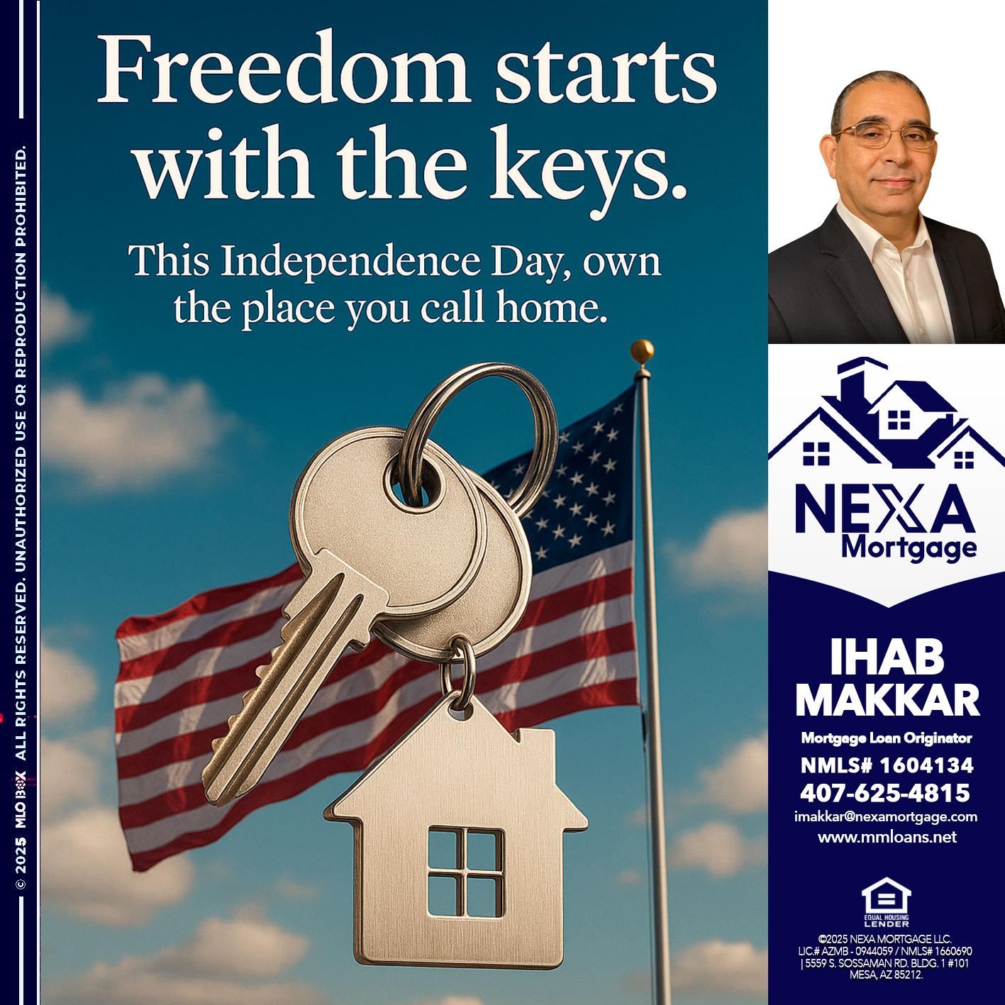 FREEDOM STARTS - Ihab Makkar -Mortgage Loan Originator