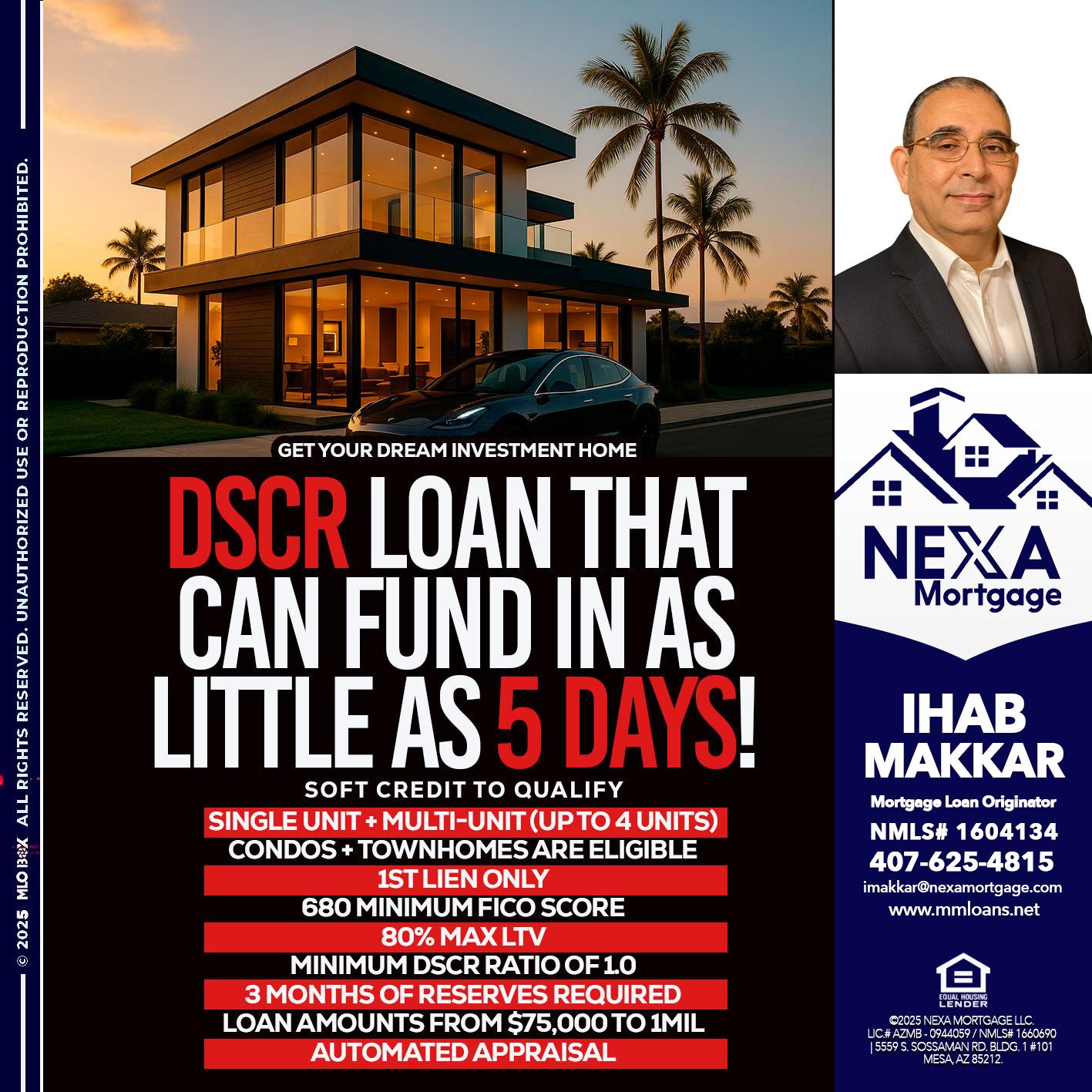 DSCR LOAN - Ihab Makkar -Mortgage Loan Originator