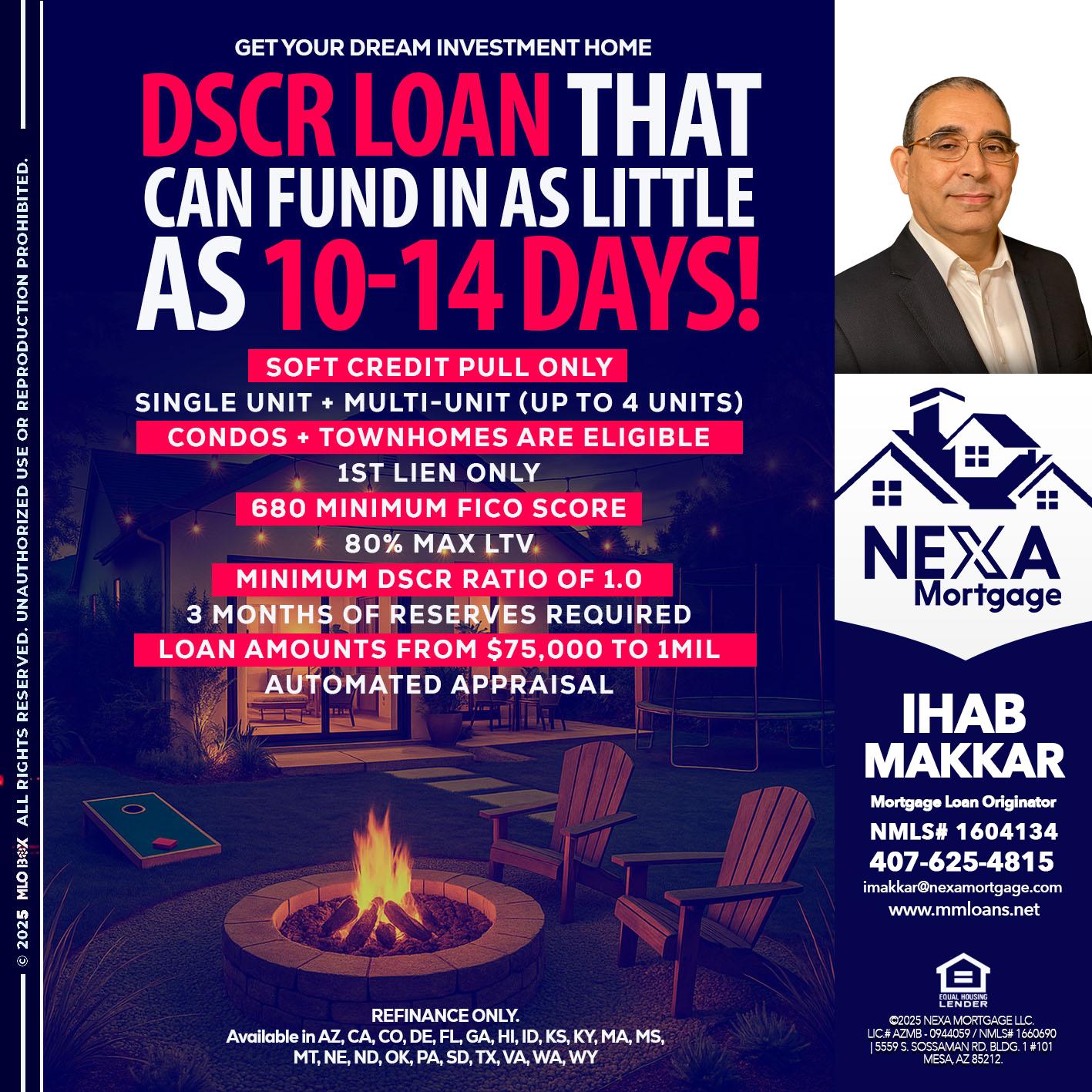 DSCR LOAN - Ihab Makkar -Mortgage Loan Originator