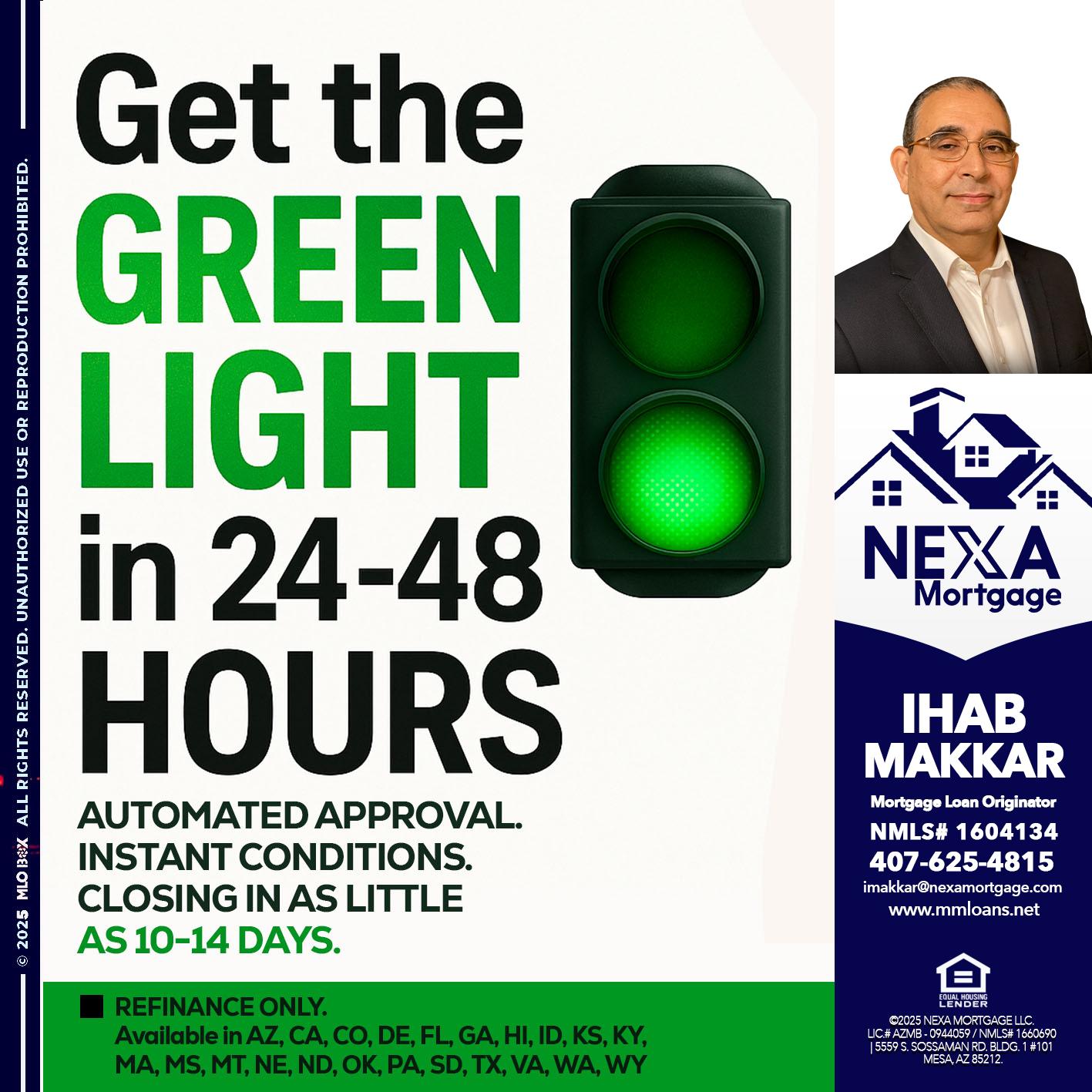 GET THE GREEN LIGHT - Ihab Makkar -Mortgage Loan Originator