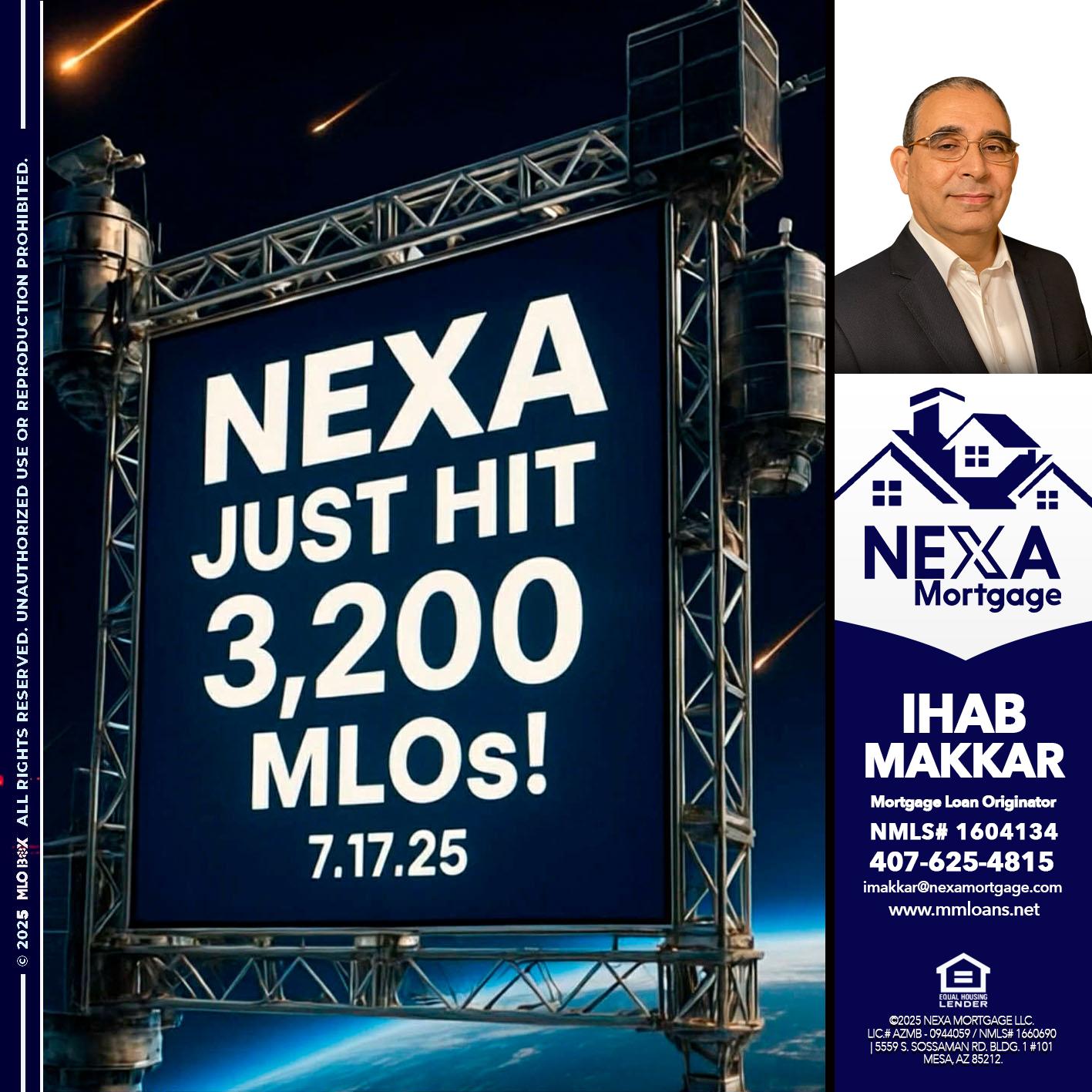 NEXA JUST HIT 3,200 - Ihab Makkar -Mortgage Loan Originator
