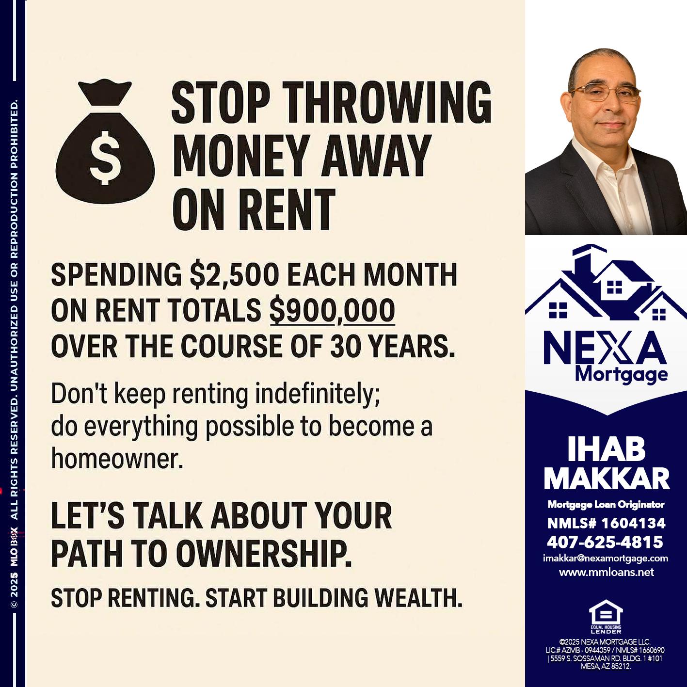 STOP THROWING - Ihab Makkar -Mortgage Loan Originator