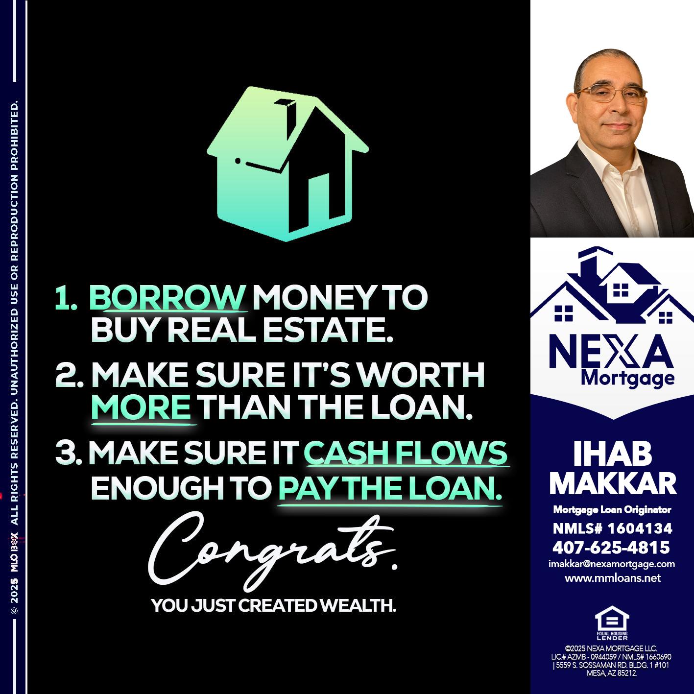 BORROW MONEY - Ihab Makkar -Mortgage Loan Originator