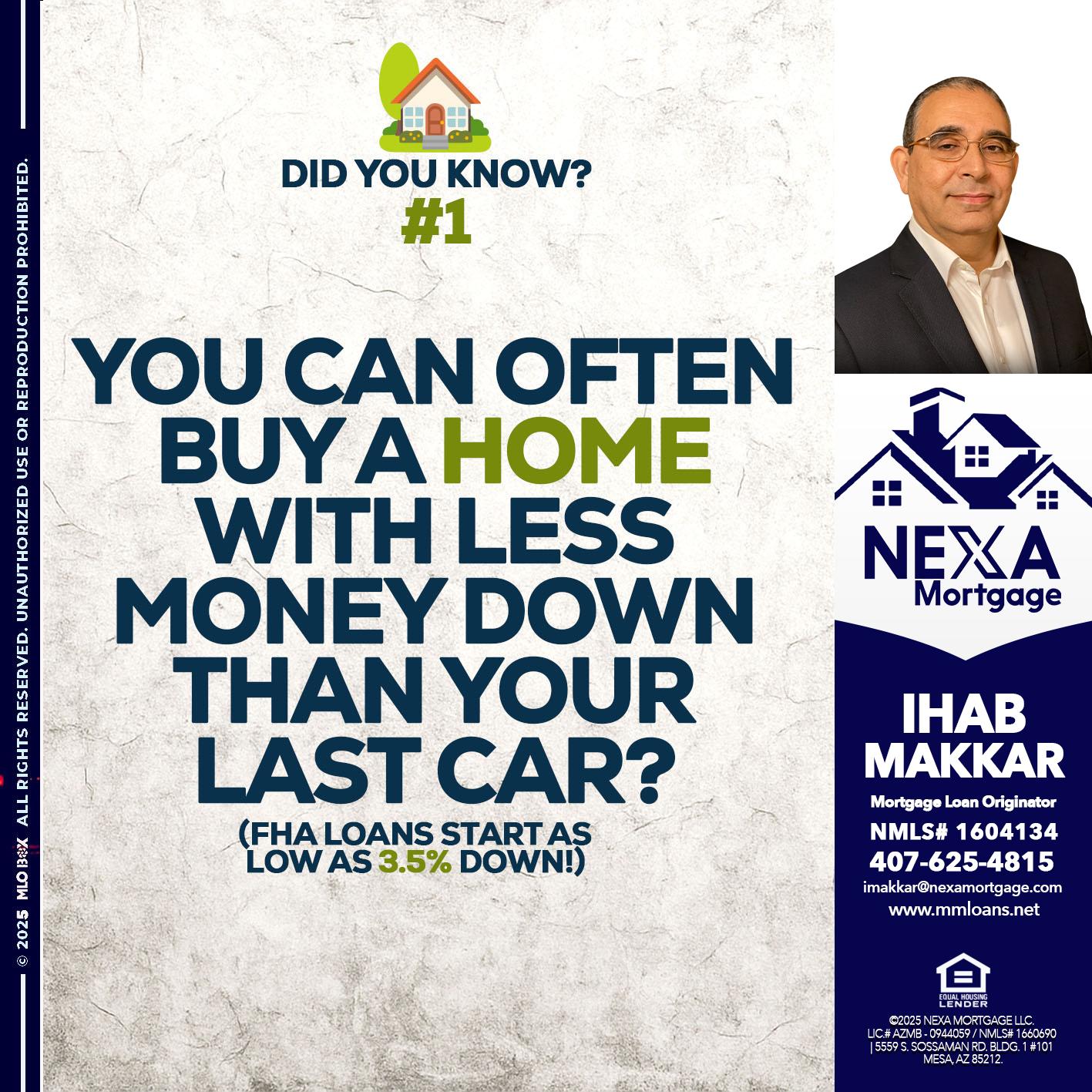 DID YOU KNOW #1 - Ihab Makkar -Mortgage Loan Originator