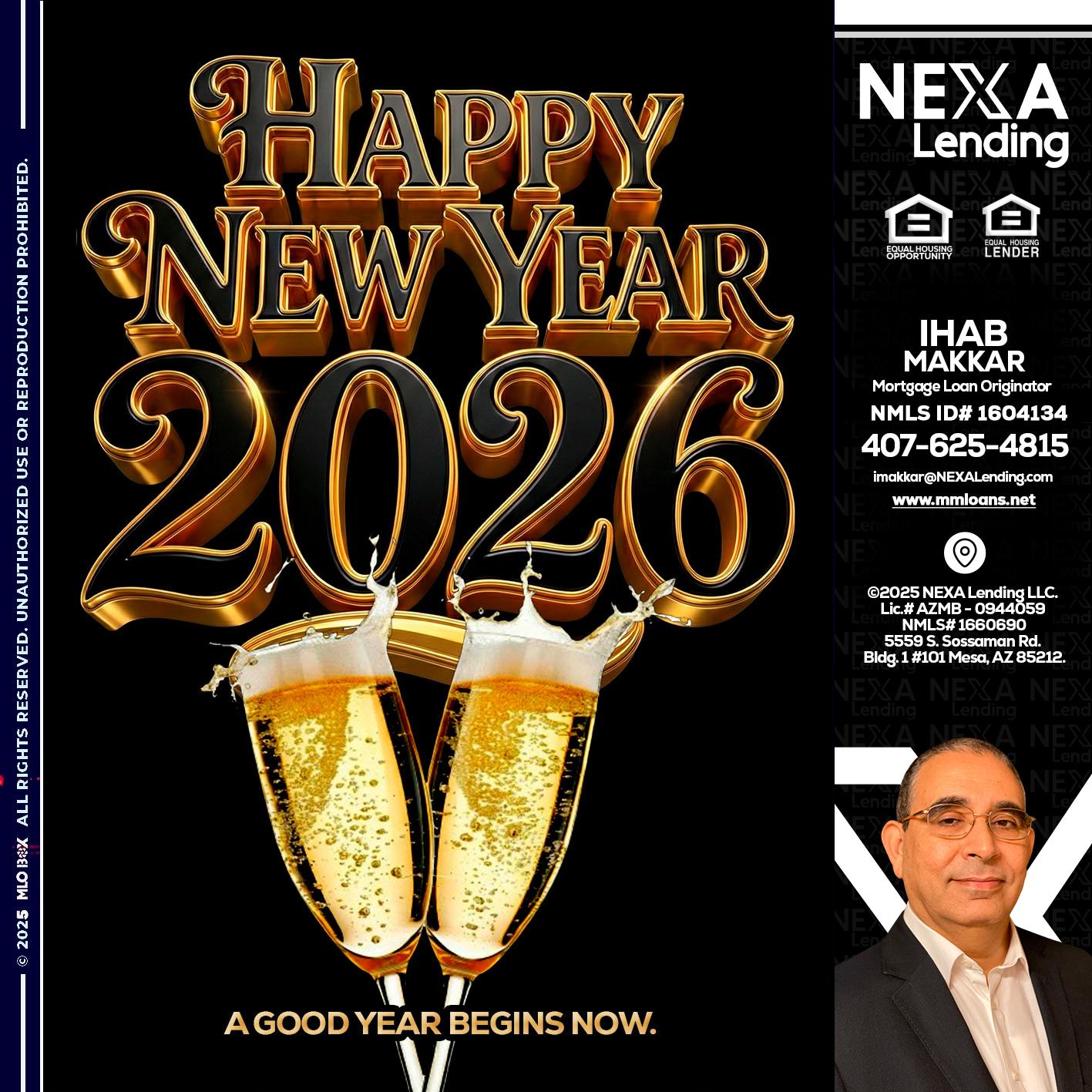 happy new year 2026 - Ihab Makkar -Mortgage Loan Originator