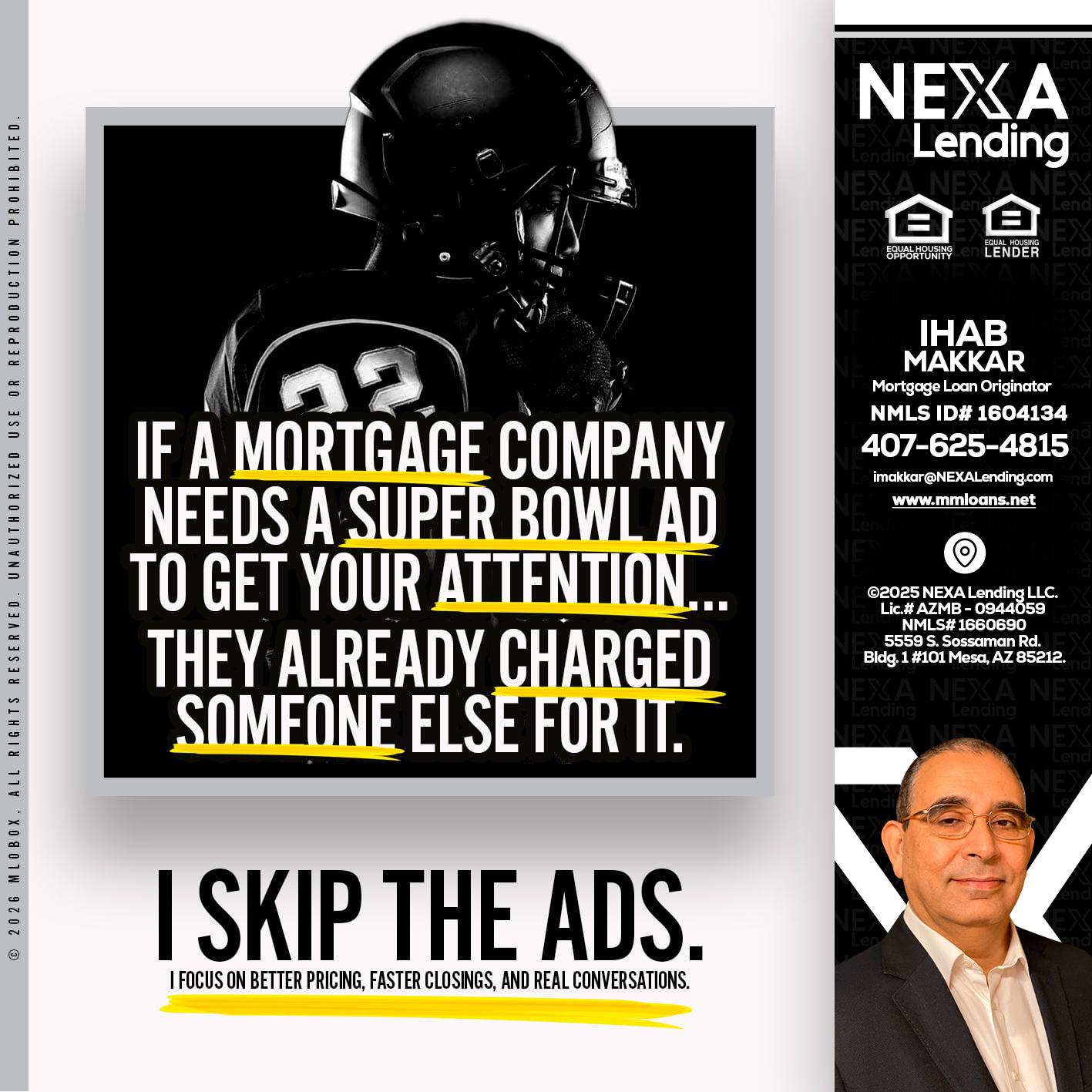 if a mortgage ad - Ihab Makkar -Mortgage Loan Originator