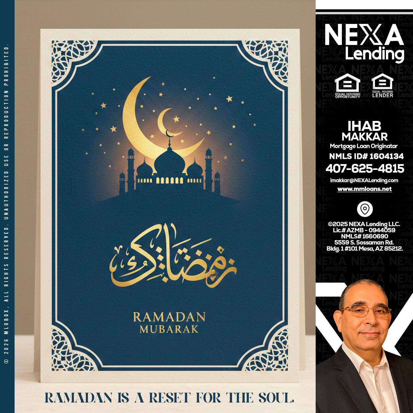 HAPPY RAMADAN - Ihab Makkar -Mortgage Loan Originator