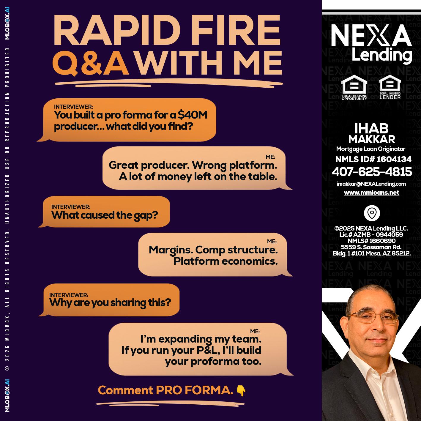 RAPID FIRE - Ihab Makkar -Mortgage Loan Originator