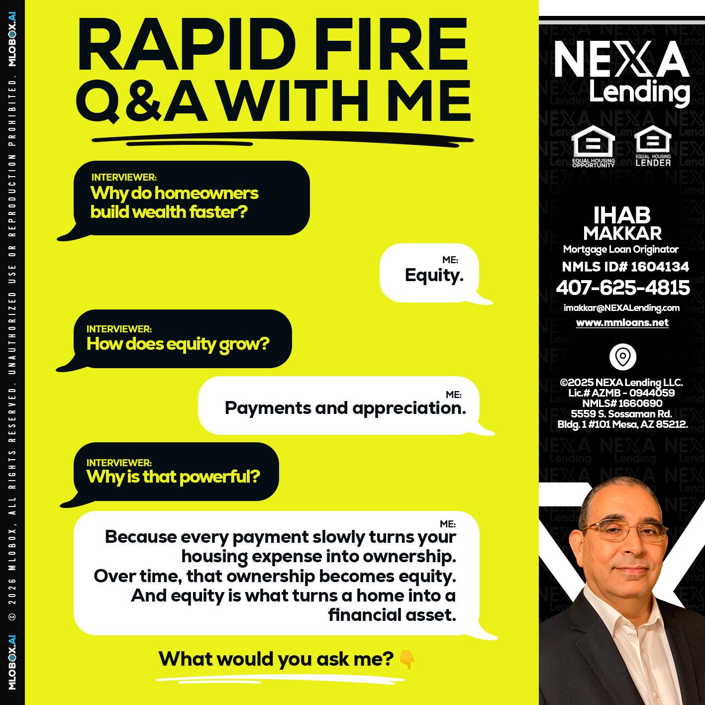 RAPID FIRE Q&A - Ihab Makkar -Mortgage Loan Originator