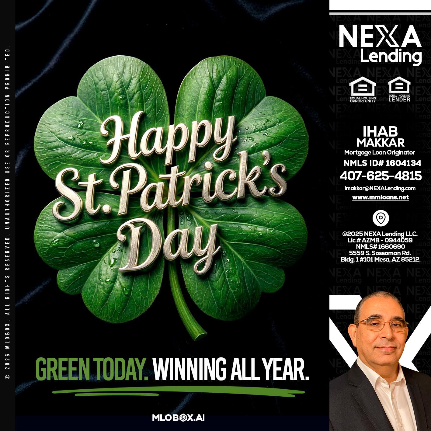 happy st. Patricks day - Ihab Makkar -Mortgage Loan Originator