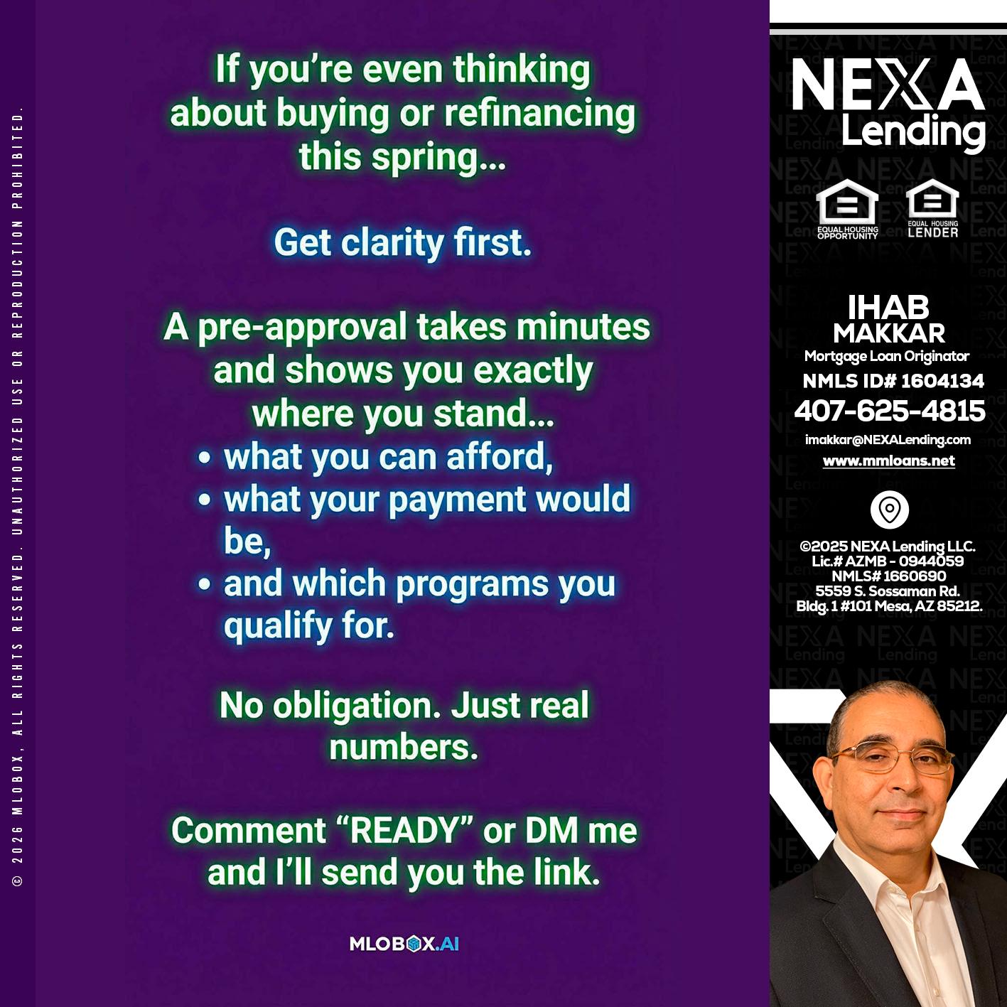 IF YOU THINKING - Ihab Makkar -Mortgage Loan Originator