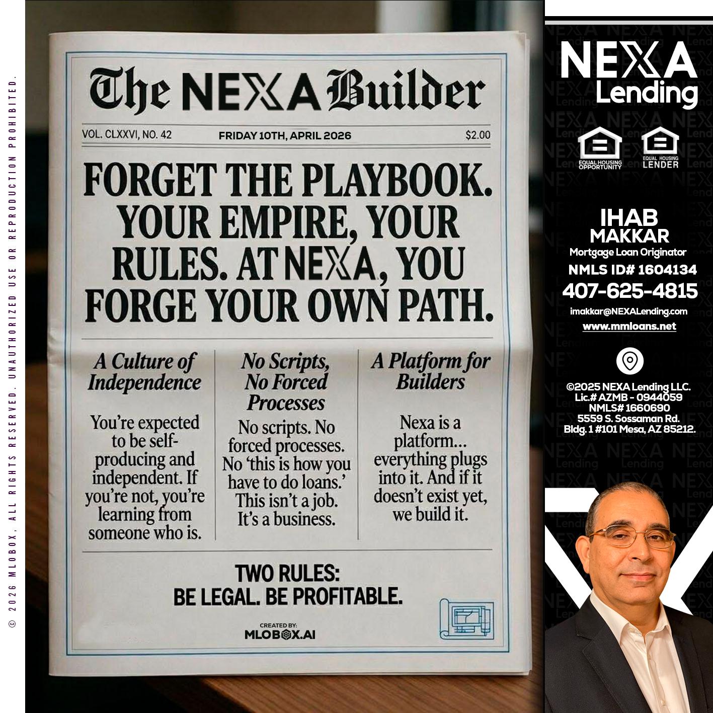 THE NEXA BUILDER - Ihab Makkar -Mortgage Loan Originator