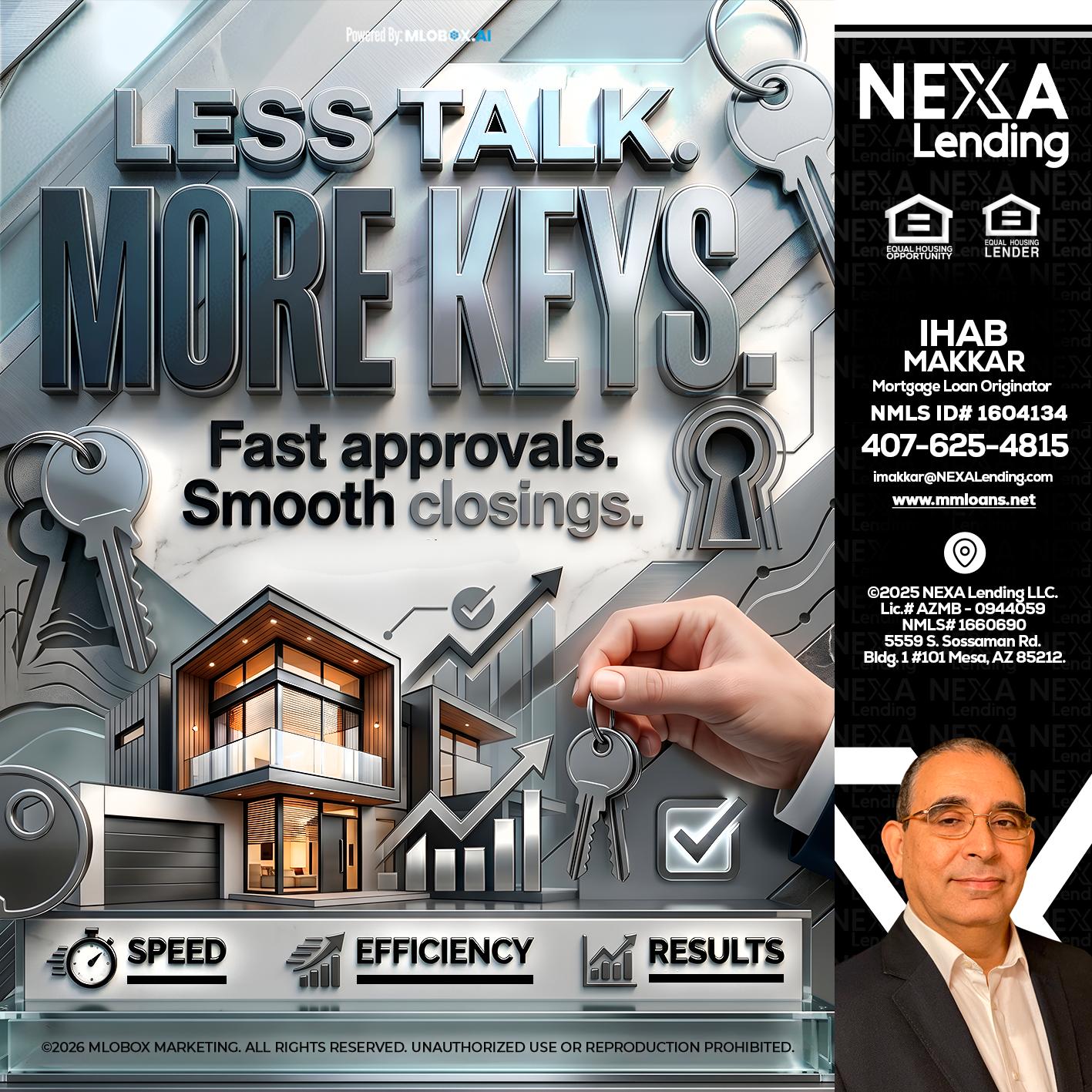 LESS TALK, MORE KEYS! - Ihab Makkar -Mortgage Loan Originator