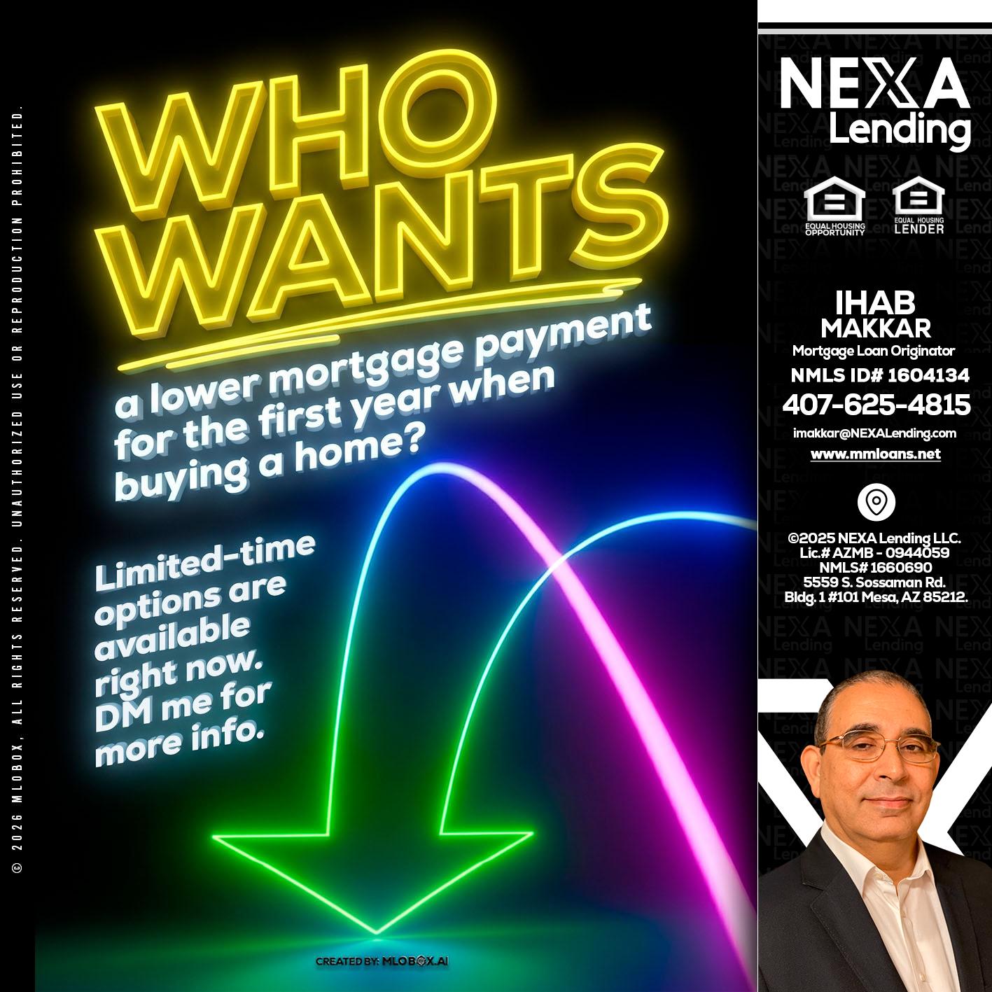 WHO WANTS - Ihab Makkar -Mortgage Loan Originator