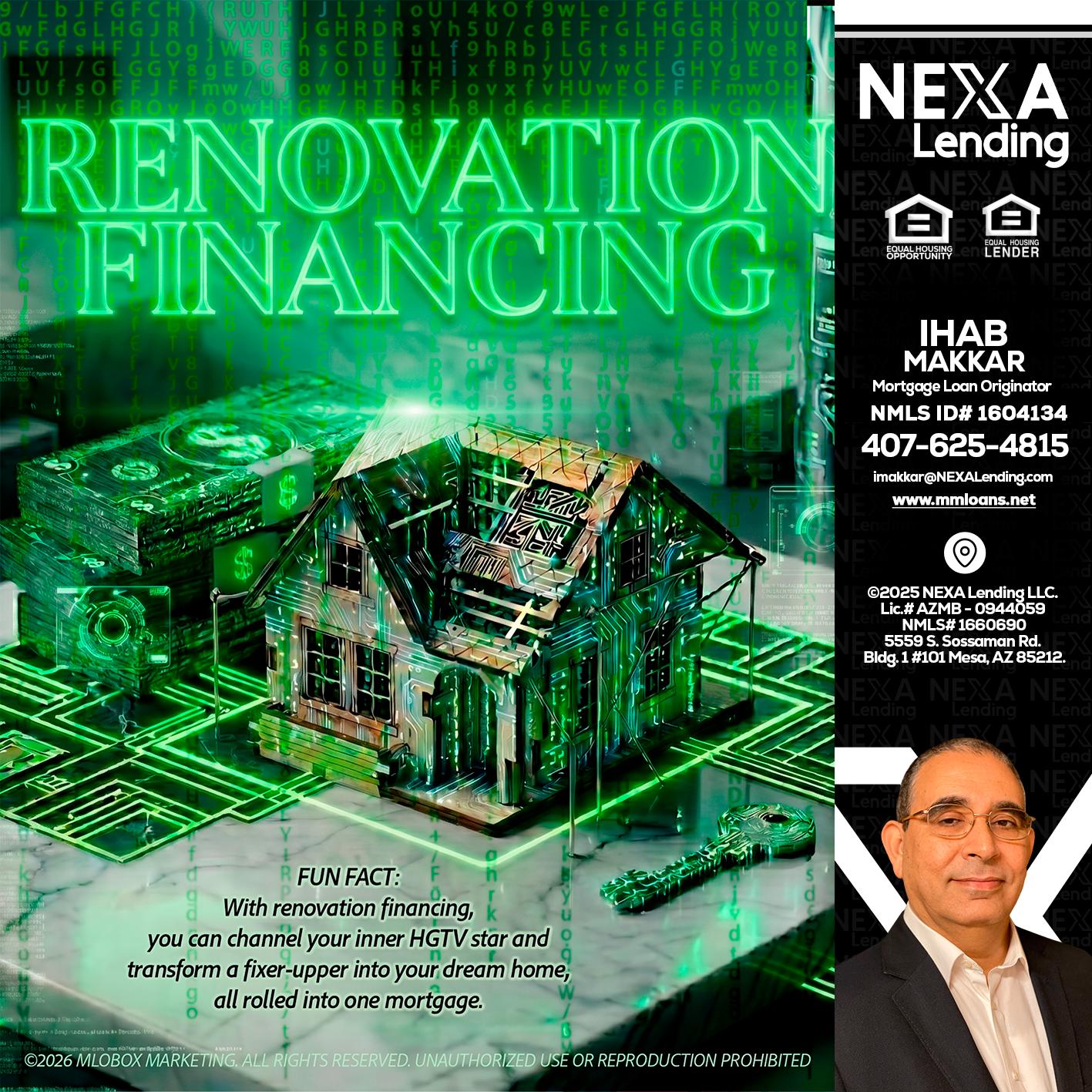 RENOVATION FINANCING - Ihab Makkar -Mortgage Loan Originator