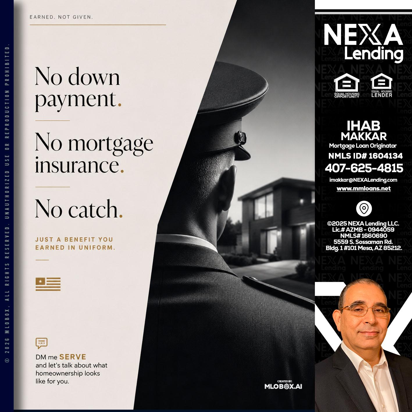 NO DOWN PAYMENT - Ihab Makkar -Mortgage Loan Originator