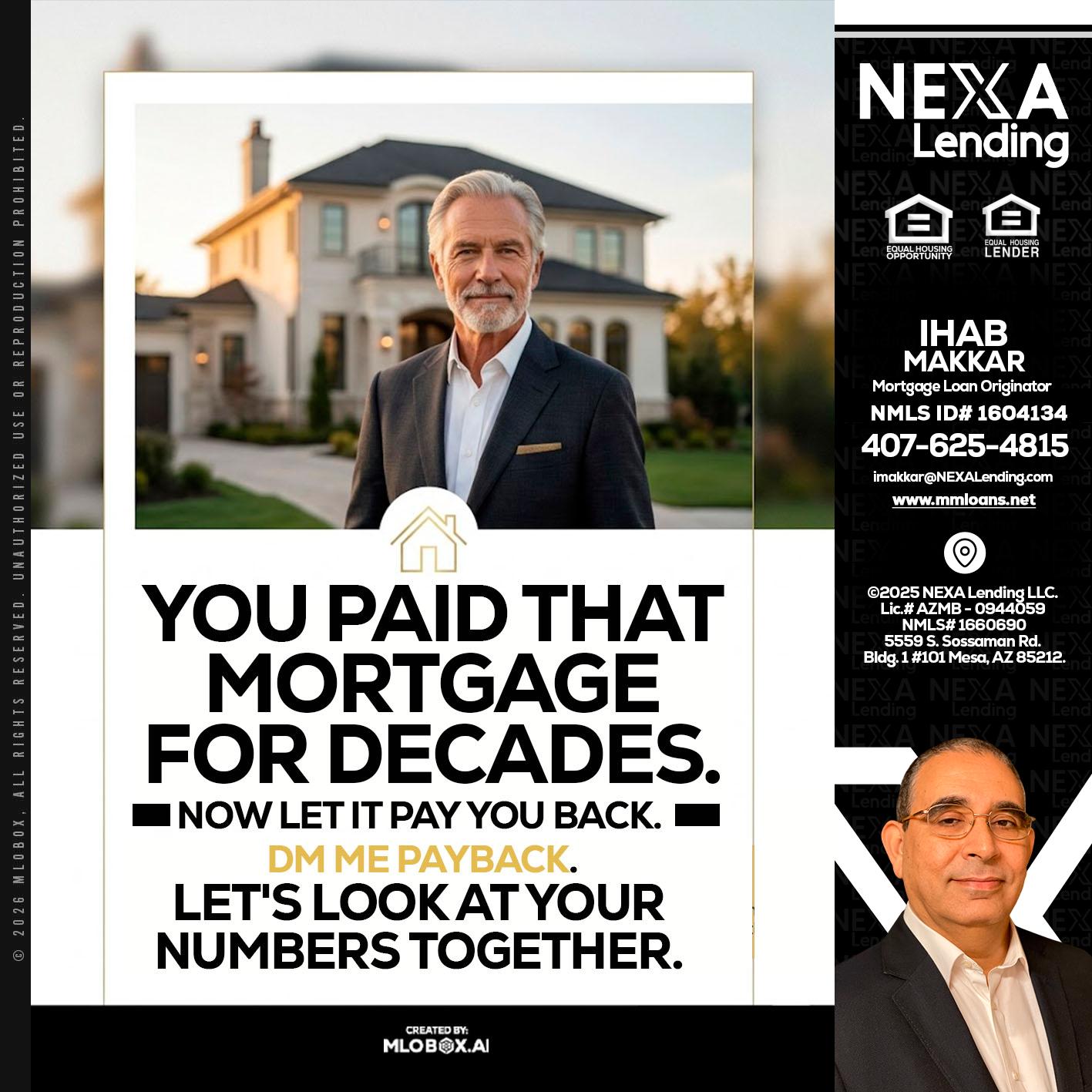 YOU PAID THAT MORTGAGE - Ihab Makkar -Mortgage Loan Originator