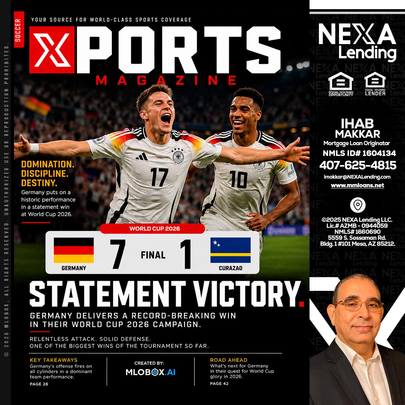 GERMANY VS CURASSAO (7-1) - Ihab Makkar -Mortgage Loan Originator