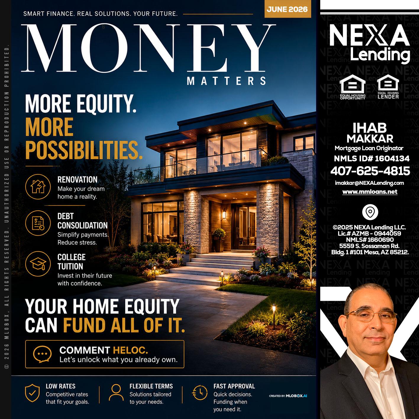 MONEY MATTERS - Ihab Makkar -Mortgage Loan Originator