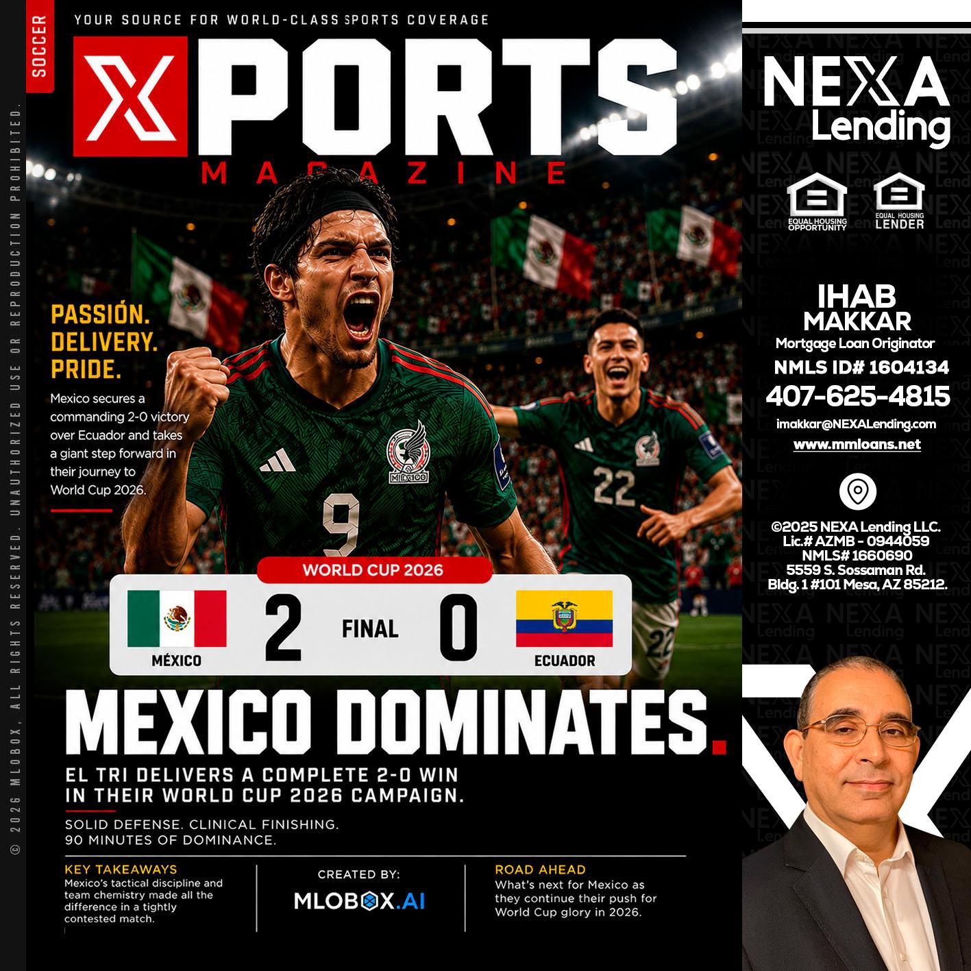 XPORTS MEX 2-0 ECUADOR - Ihab Makkar -Mortgage Loan Originator
