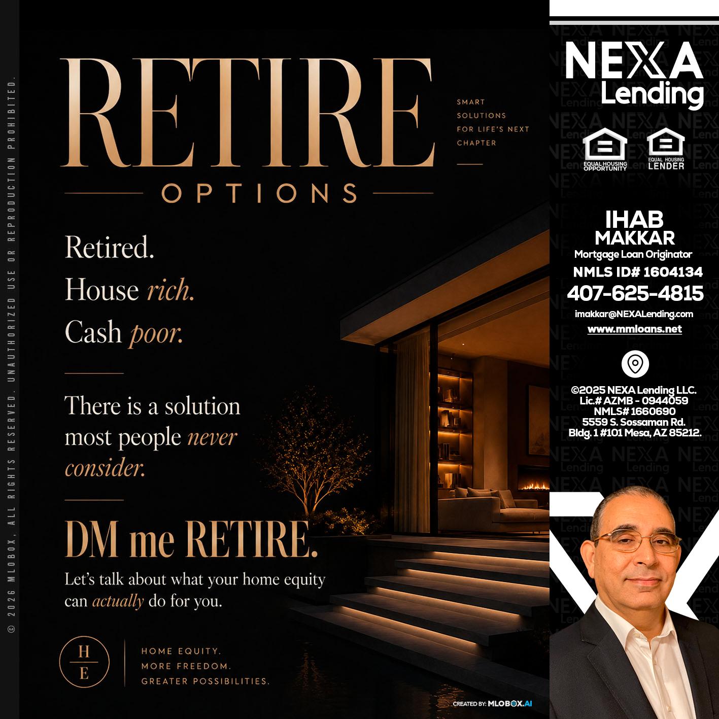 RETIRE LOANS - Ihab Makkar -Mortgage Loan Originator