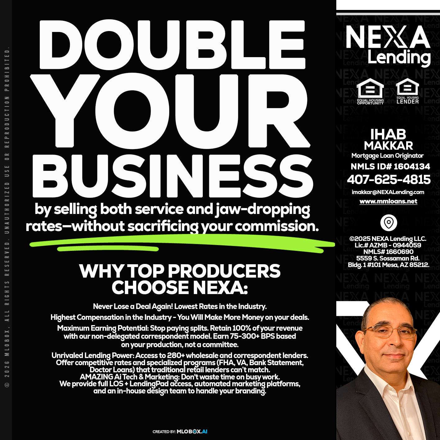 DOUBLE YOUR BUSINESS - Ihab Makkar -Mortgage Loan Originator