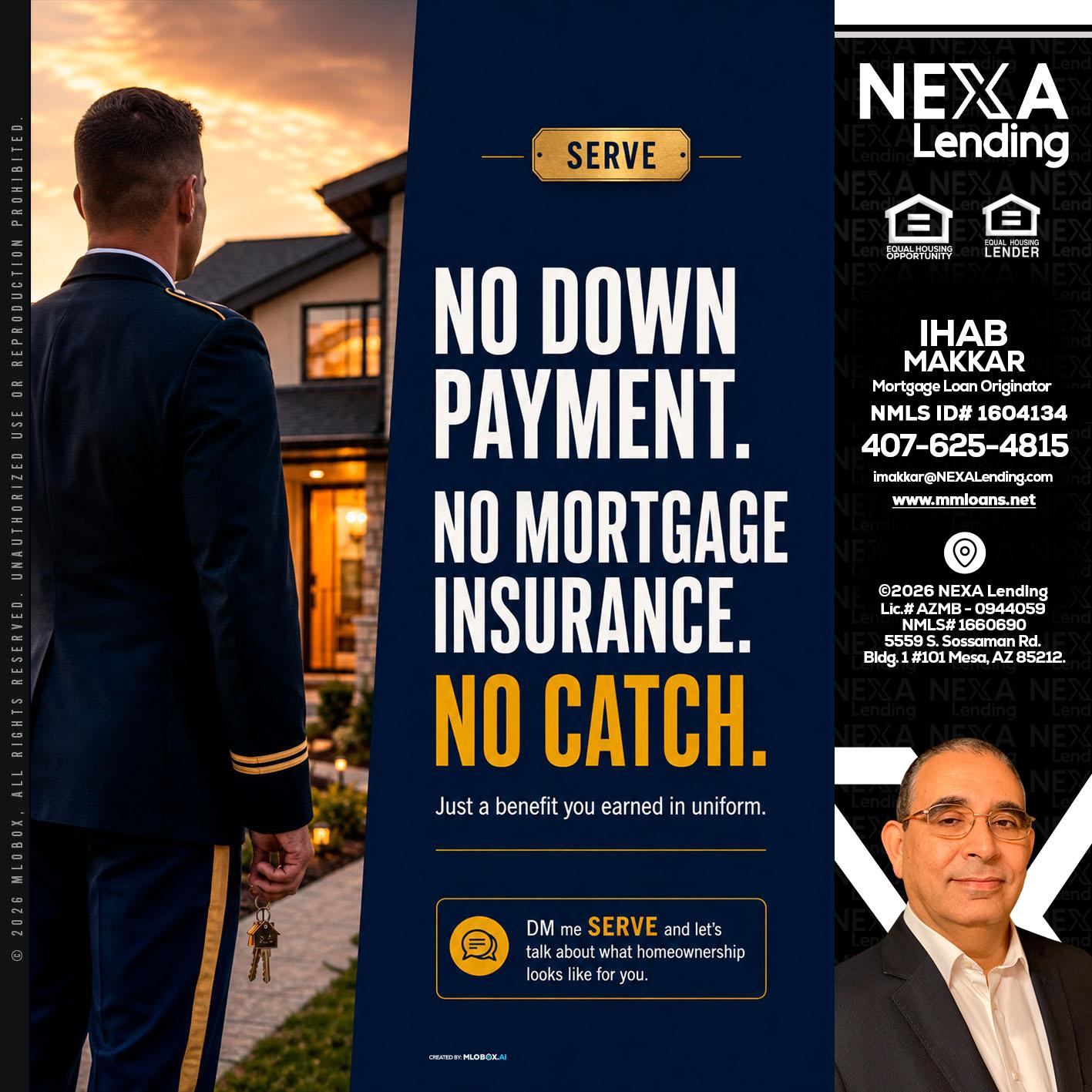 NO DOWN PAYMENT - Ihab Makkar -Mortgage Loan Originator