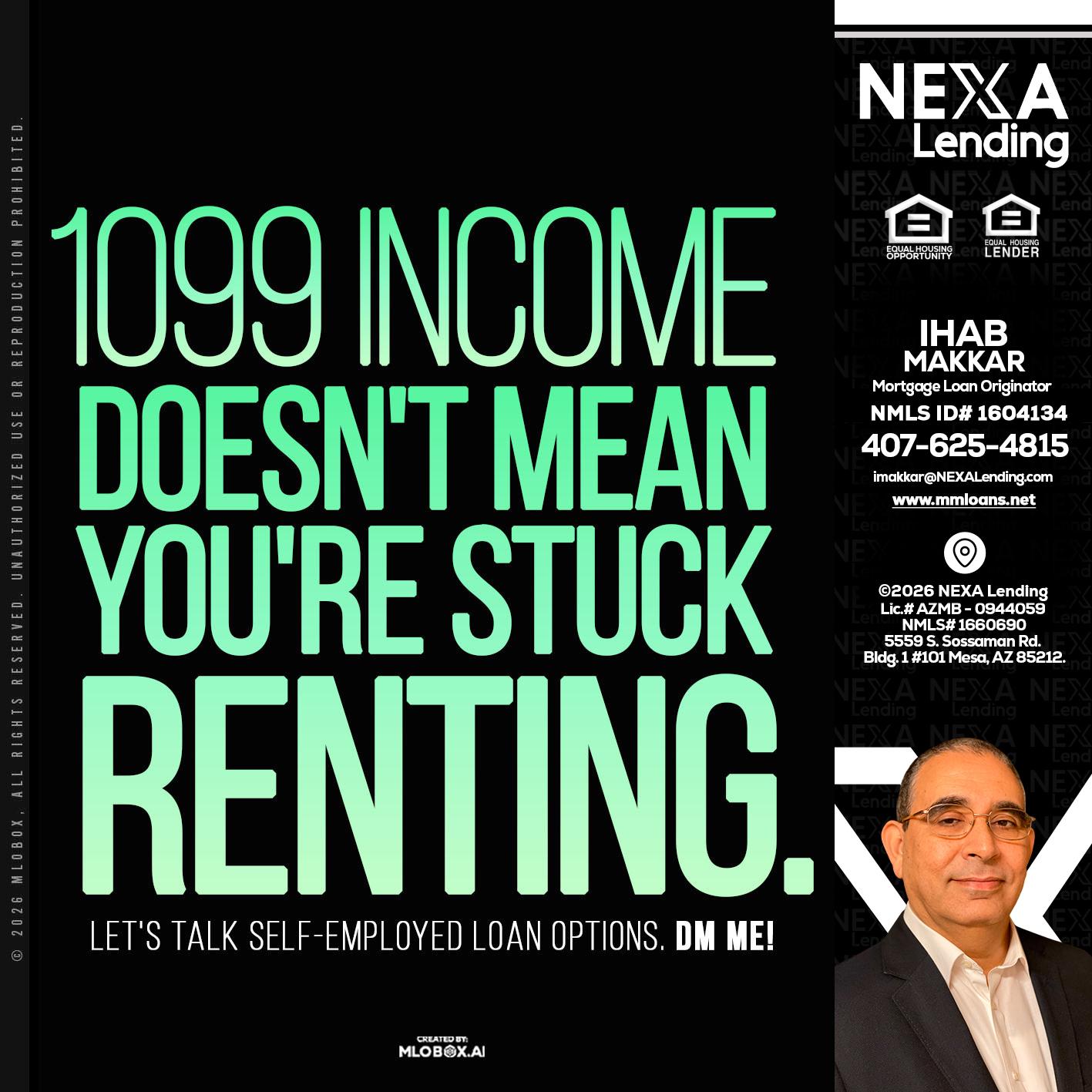 1099 income - Ihab Makkar -Mortgage Loan Originator
