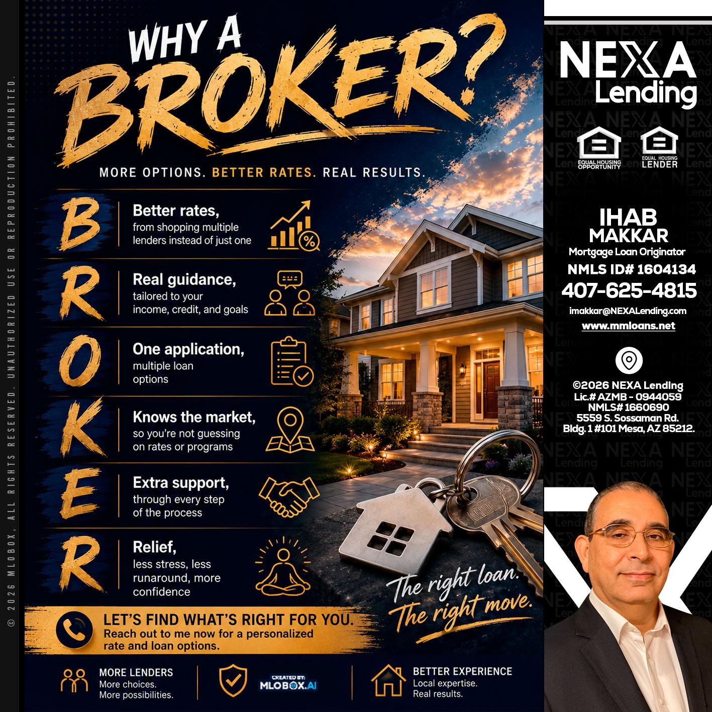 WHY A BROKER? - Ihab Makkar -Mortgage Loan Originator